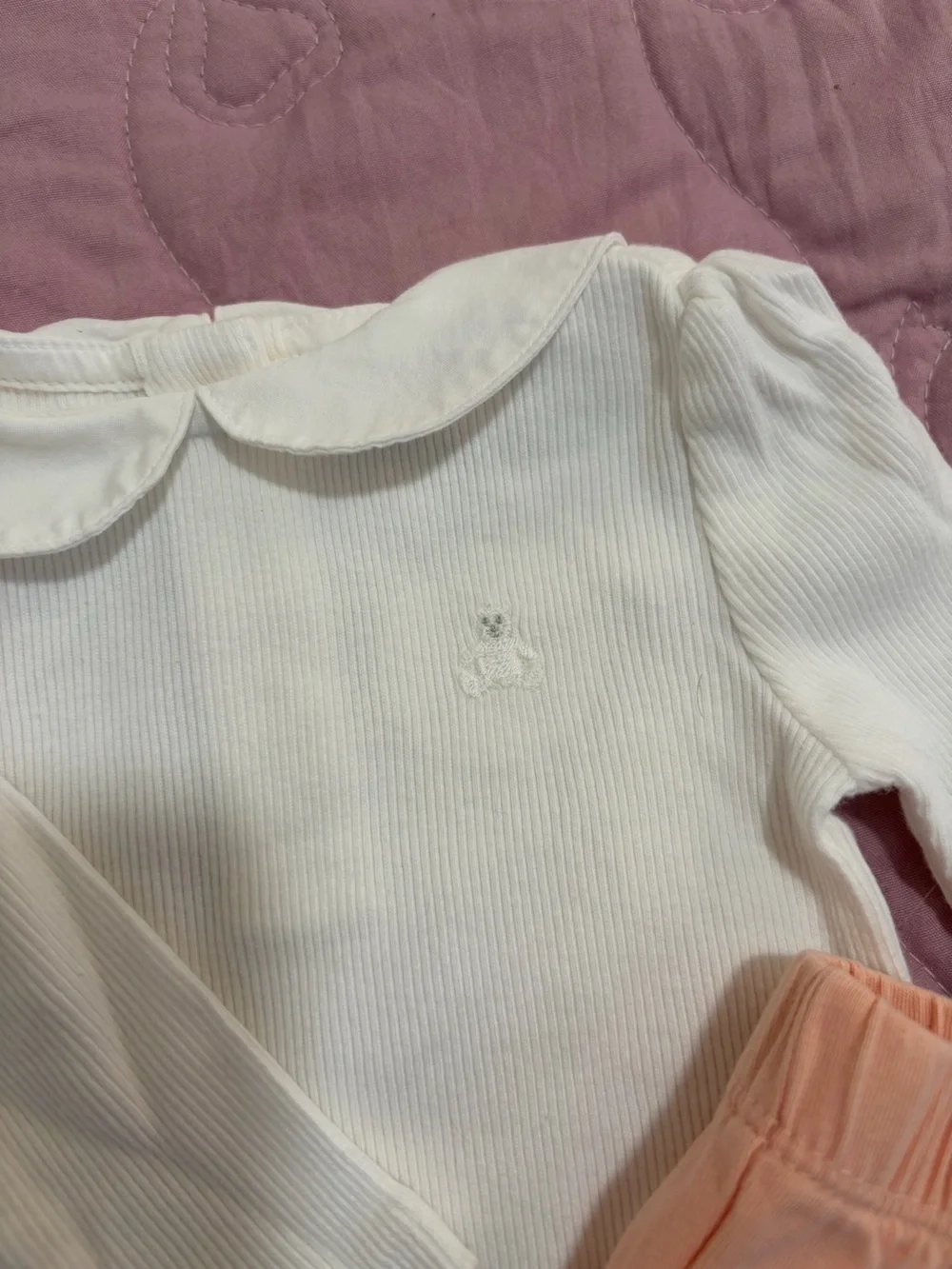 GAP Peach Joggers with Cream Ribbed Bodysuit